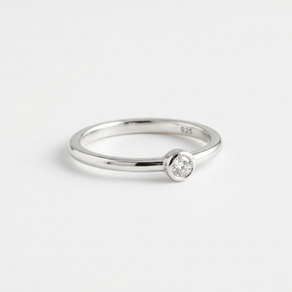 Sterling Silver Stackable Ring on white background