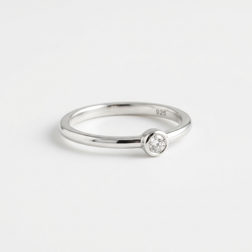 Sterling Silver Stackable Ring on white background